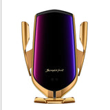 Automatic Clamping Car Wireless Charger 10W Quick Charge for Iphone 11 Pro XR XS Huawei P30 Pro Qi Infrared Sensor Phone Holder - Wood Metal Gadgets