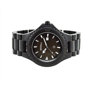 Men's Natural Wooden Wristwatch Wood Watch Quartz with Date + Box - Wood Metal Gadgets